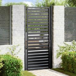 Portail de verrouillable noir 100x200 cm aluminium