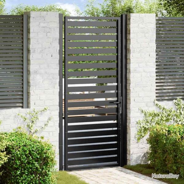 Portail de verrouillable noir 100x200 cm aluminium