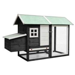 Poulailler Gris 170x81x110 cm Bois de pin massif et sapin