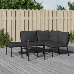 Salon de 5 pcs avec coussins gris acier