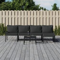 Salon de 6 pcs avec coussins gris acier
