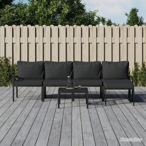 Salon de 6 pcs avec coussins gris acier