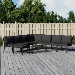 Salon de 9 pcs avec coussins gris acier