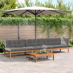 Salon palette de avec coussins 4pcs bois d'acacia massif