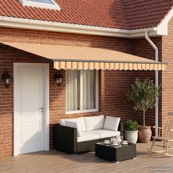 Store r&eacute;tractable manuel avec LEDs Multicolore 4 &times; 3 m