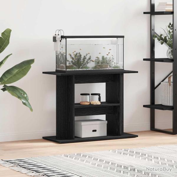 Support pour aquarium ch�ne noir 80x35x60cm bois d'ing�nierie