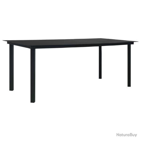 Table � manger de Noir 190x90x74 cm Acier et verre