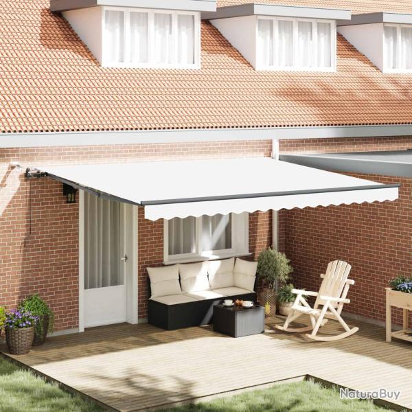 Auvent r�tractable Blanc 450 � 300 cm Polyester