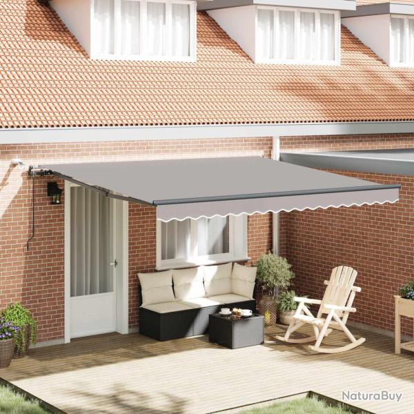 Auvent r�tractable Gris clair 400 � 350 cm Polyester