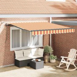 Auvent r&eacute;tractable Jaune et Orange 300 x 250 cm Polyester
