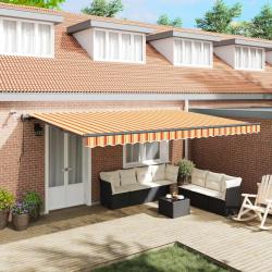 Auvent r&eacute;tractable Jaune et Orange 500 &times; 300 cm Polyester