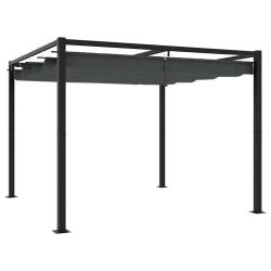 Tonnelle de avec toit r&eacute;tractable anthracite 3x3 m acier