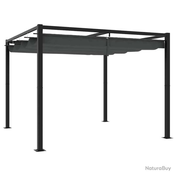 Tonnelle de avec toit r�tractable anthracite 3x3 m acier
