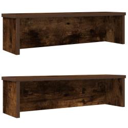 &Eacute;tag&egrave;res de cuisine empilables 2 pcs ch&ecirc;ne fum&eacute; 60x15x16 cm