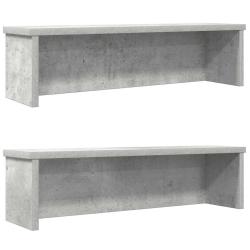 &Eacute;tag&egrave;res de cuisine empilables 2 pcs gris b&eacute;ton 60x15x16 cm