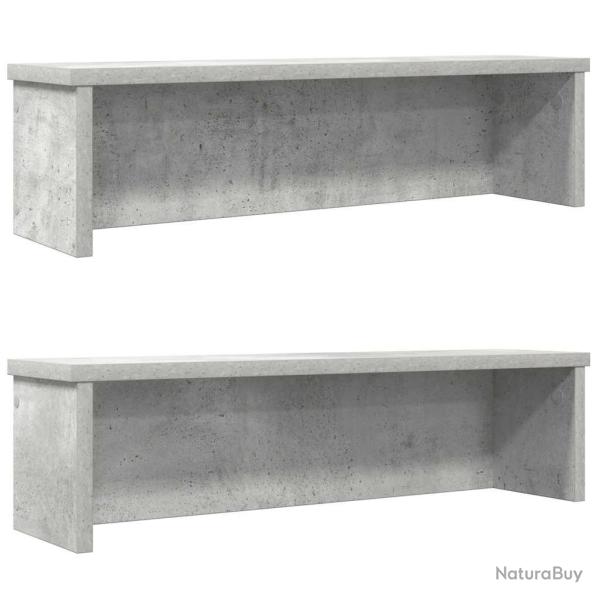 �tag�res de cuisine empilables 2 pcs gris b�ton 60x15x16 cm