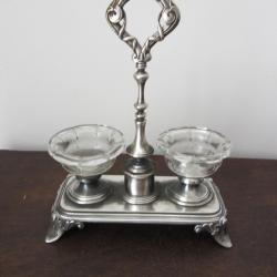 Saleron double en m&eacute;tal argent&eacute; Cailar & Cie 1900