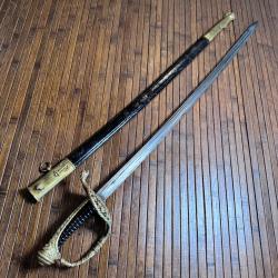 BEAU SABRE DE MARINE 1837/1851 COULAUX A KLINGENTHAL AVEC SON FOURREAU