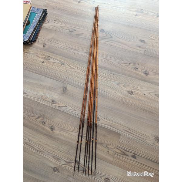 7 Anciennes fl�ches Art tribal Born�o Indon�sie arme 125cm