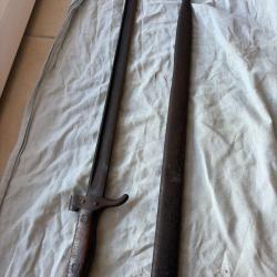Ba&iuml;onnette fran&ccedil;aise 1892 deuxi&egrave;me type avec fourreau