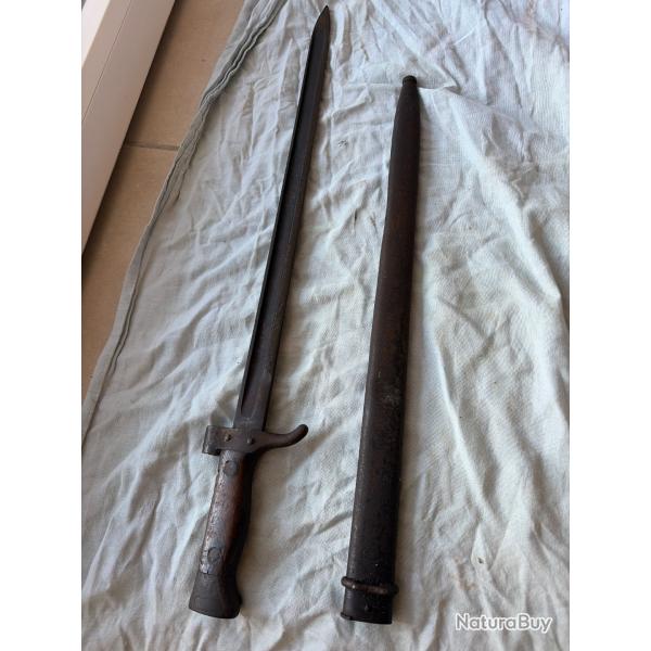 Ba�onnette fran�aise 1892 deuxi�me type avec fourreau