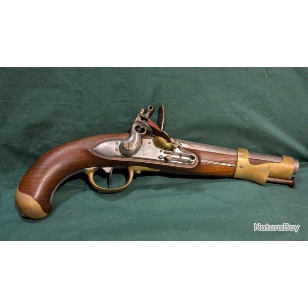 Pistolet silex Mod�le AN 9 r�alis�e par la soci�t� M.A.R.S. en 1986 par l'armurier Rapha�l Huard.