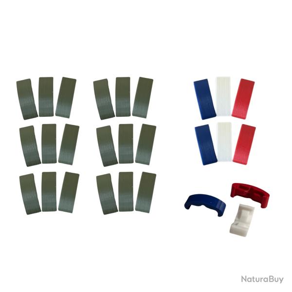 Pack Caches Picatinny  Vert olive & Bleu Blanc Rouge