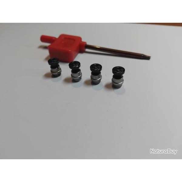 Lot de 4 vis + inserts pour plaquettes Colt 1911