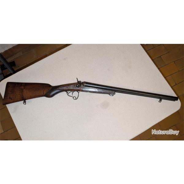 Fusil � chiens coach-gun PN cal 16/65, cat D, en l'�tat.