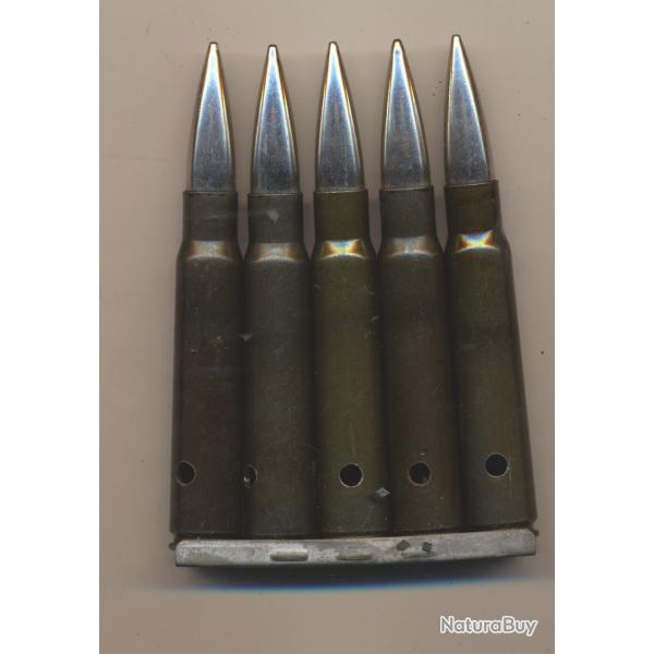 5948E UN CLIP COMPLET DE 7,92x57 ww2 SS Nickel  �tui laqu� NEUTRA