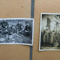 LOT DE 2 PHOTOS SOLDATS FRANCAIS PERIODE 1940 CHIFFRE 5 AU COL