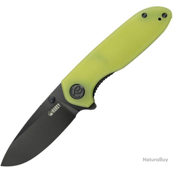 Couteau Pliant Kubey Belus Lame Acier AUS-10 Manche G10 Jaune Translucide Liner Lock KUB342G