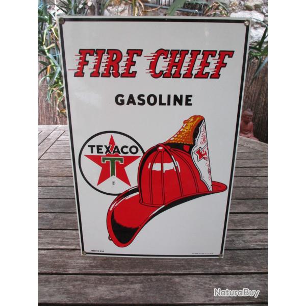 plaque emaillee us fire chief