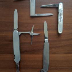 Lot de 4 couteaux pliants ancien, sans prix de r&eacute;serve