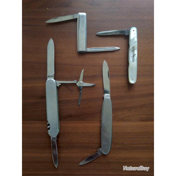 Lot de 4 couteaux pliants ancien, sans prix de r�serve