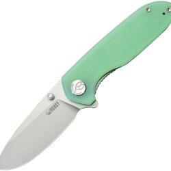 Couteau Pliant Kubey Belus Lame Acier AUS-10 Manche G10 Jade Liner Lock KUB342F