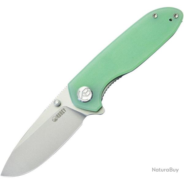 Couteau Pliant Kubey Belus Lame Acier AUS-10 Manche G10 Jade Liner Lock KUB342F