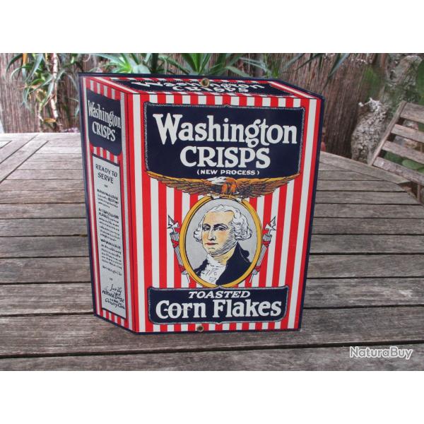 plaque vintage en porcelaine emaillee corn flakes