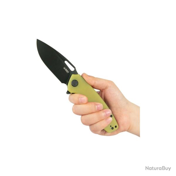Couteau Pliant Kubey Tityus Lame Acier 14C28N Manche G10 Jaune Liner Lock KUB322Z
