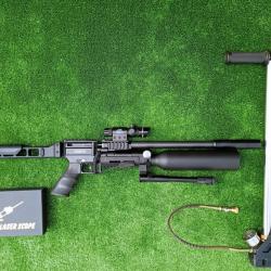 PACK-2 LASER Carabine PCP SNOWPEAK AP900B Cal. 5,5 mm 19,9 J. Bouteille alum. + Bipied + kIT Puiss.