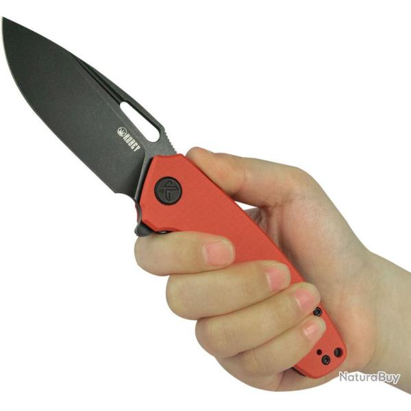 Couteau Pliant Kubey Tityus Lame Acier 14C28N Manche G10 Rouge Liner Lock KUB322Y