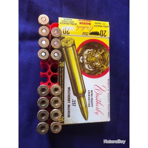 7 balles  et 8 douilles .257 weatherby magnum