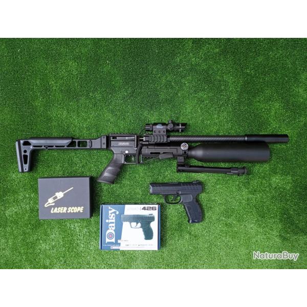PACK-4 LASER Carabine PCP SNOWPEAK AP900B Cal. 5,5 mm 19,9 J. R�servoir en aluminium