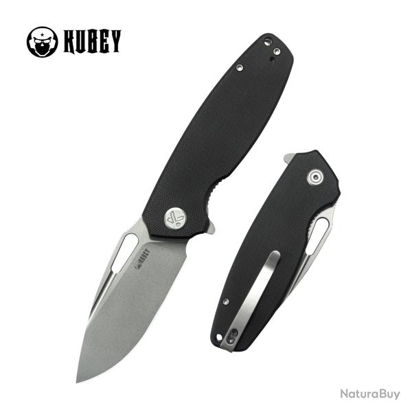 Couteau Pliant Kubey Tityus Lame Acier 14C28N Manche G10 Noir Liner Lock KUB322O