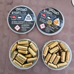 LOT MUNITION BLANC WALTHER STOP BLITZ FLASH CAL. 9 MM PAK 50
