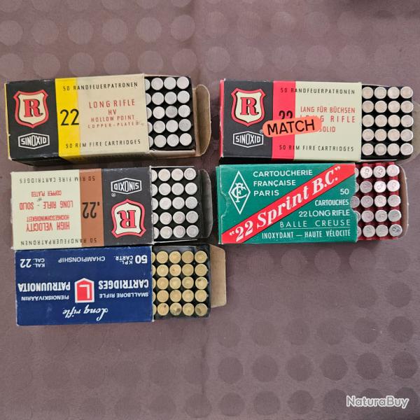 LOT de 22LR ANCIENNES NON PERCUTEES