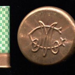 9 mm Flobert - bel &eacute;tui &agrave; damiers verts et blancs - beau marquage en relief  Marcel GAUPILLAT