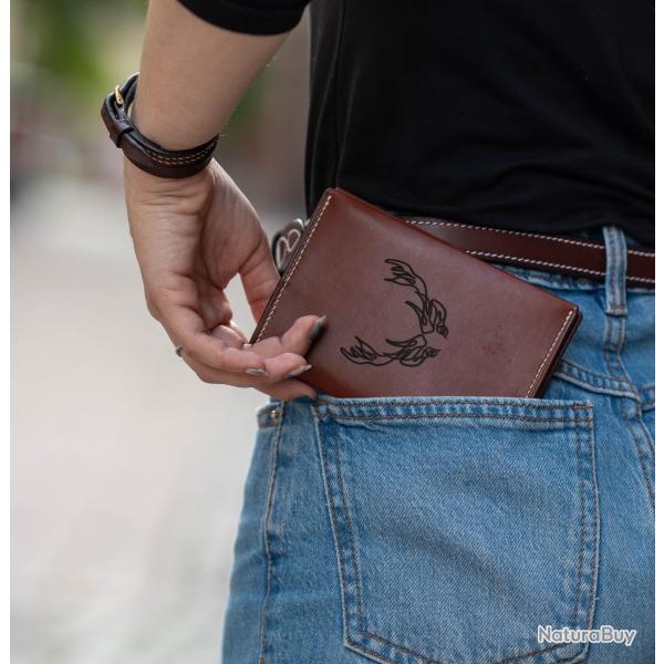 Le Voyageur - Porte-carte / �tuis pour permis de chasse en cuir - personnalis�