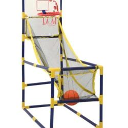 Jeu basket arcade PVC ABS bleu jaune 45x86x127 cm avec ballon pompe