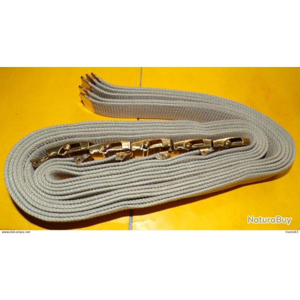 CEINTURE BEIGE EN TISSU DE L'ARMEE FRANCAISE EN LOT DE 5 PIECES� EN TAILLE 100 CM ,� LARGEUR 3 CM